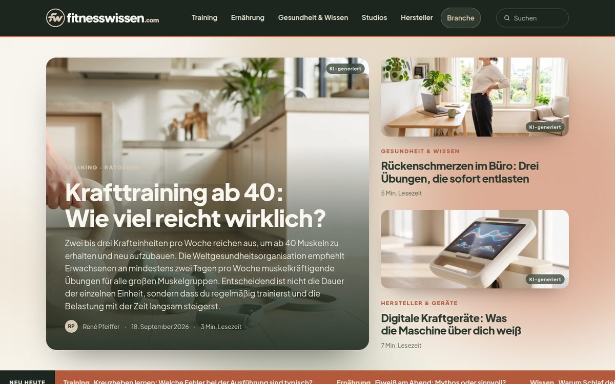 Startseite Fitnesswissen.com