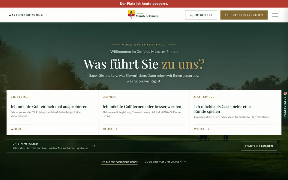 Reduzierter Entwurf Golfclub Münster-Tinnen