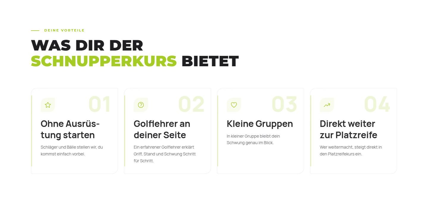 modern: Vorteile im Schnupperkurs, vorher