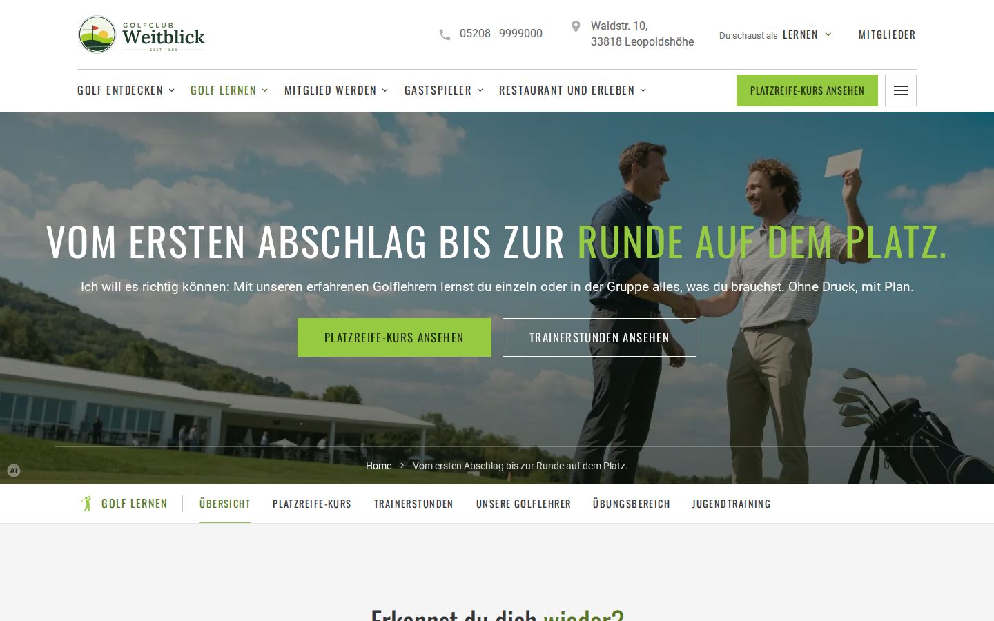 albatros: Bereichsseite