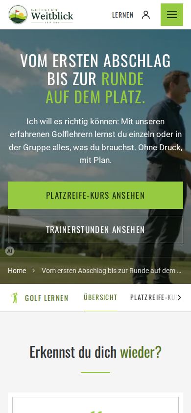Handy: Bereichsseite