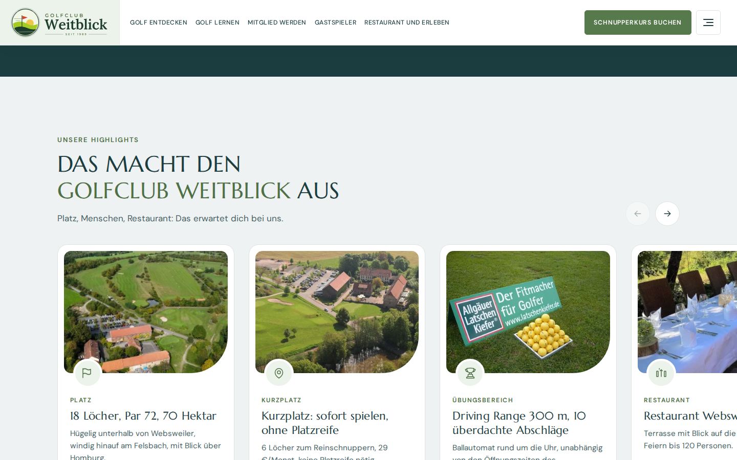 Highlights der Startseite