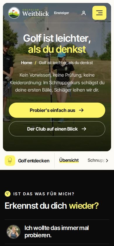 Handy: Bereichsseite