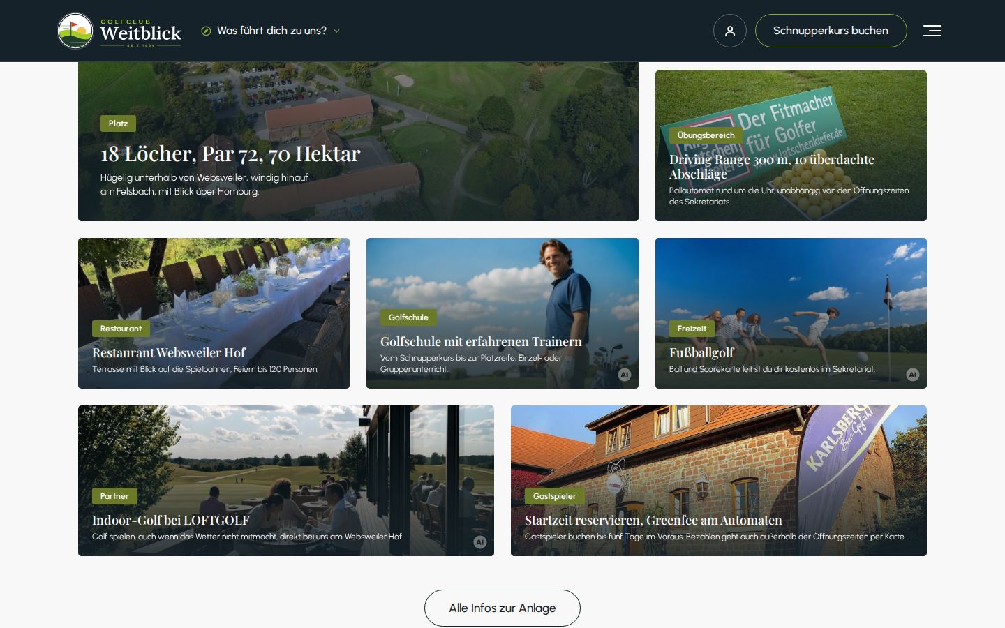 Startseite: Foto-Kacheln