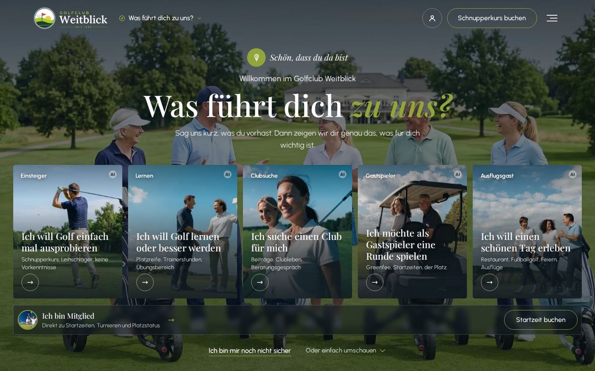 Startseite der Vorlage Fairway
