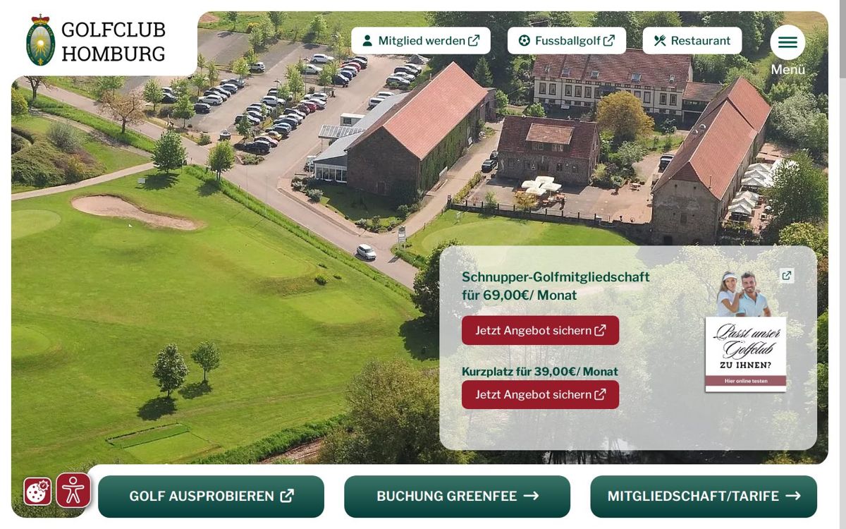 Klassische Golfclub-Website