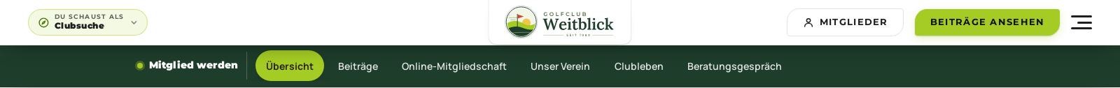 Kopfzeile und Navigation für Clubsuchende