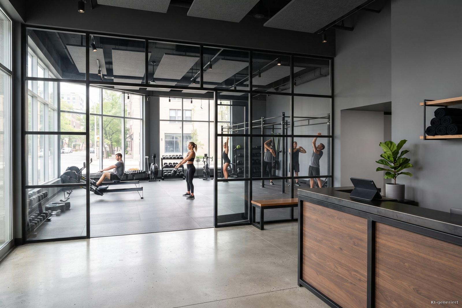 Empfang eines modernen Fitnessstudios