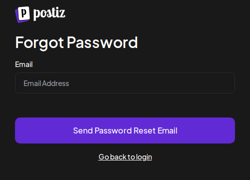 Postiz: Passwort anfordern