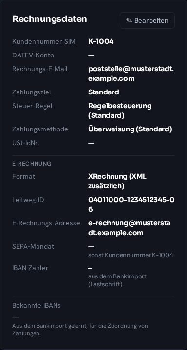 Firma XRechnung