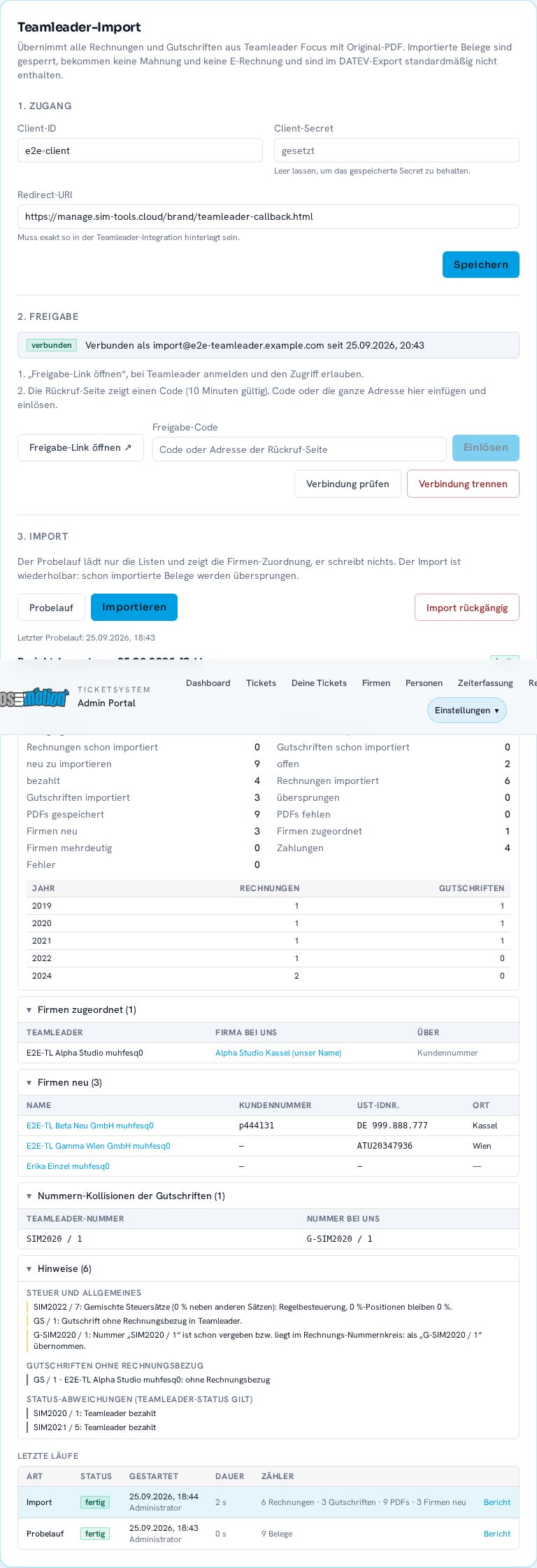 Import-Bericht
